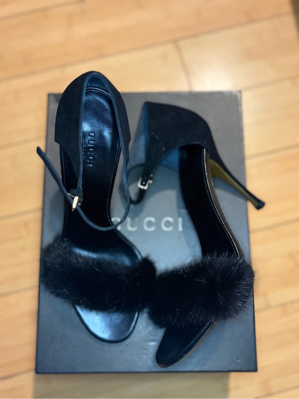 Gucci heels fur